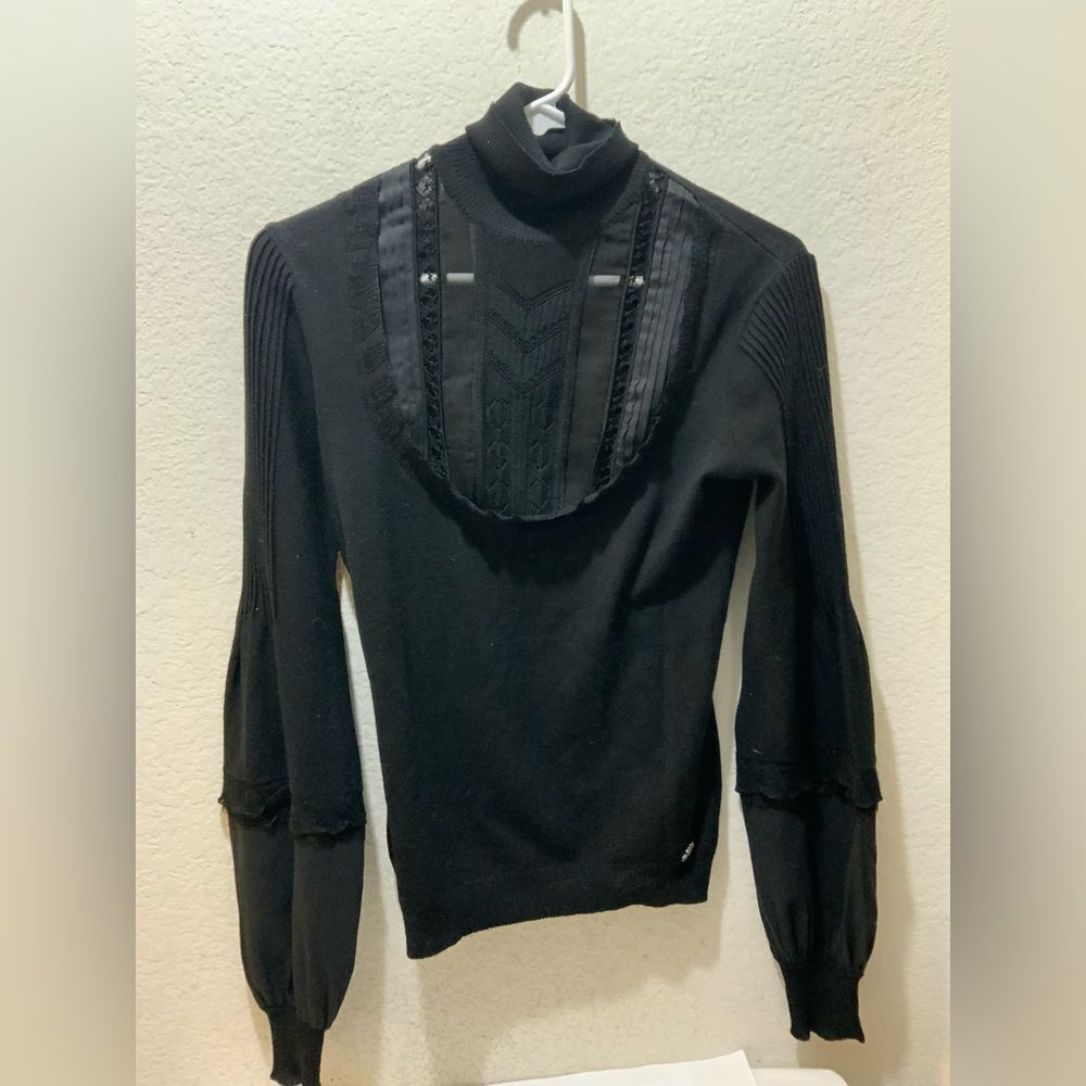 Roberto Cavalli turtleneck sweater with sheer shoulders size 40